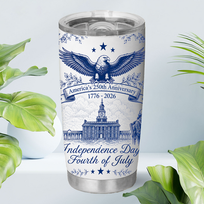 USA 250 Years Anniversary Curved Tumbler | Patriotic Semiquincentennial 1776-2026 20oz Tumbler 685035