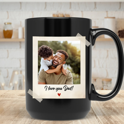 Custom Dad Photo Black Mug, Father's Day Gift For Dad, Personalized Coffee Mug With Picture 685045