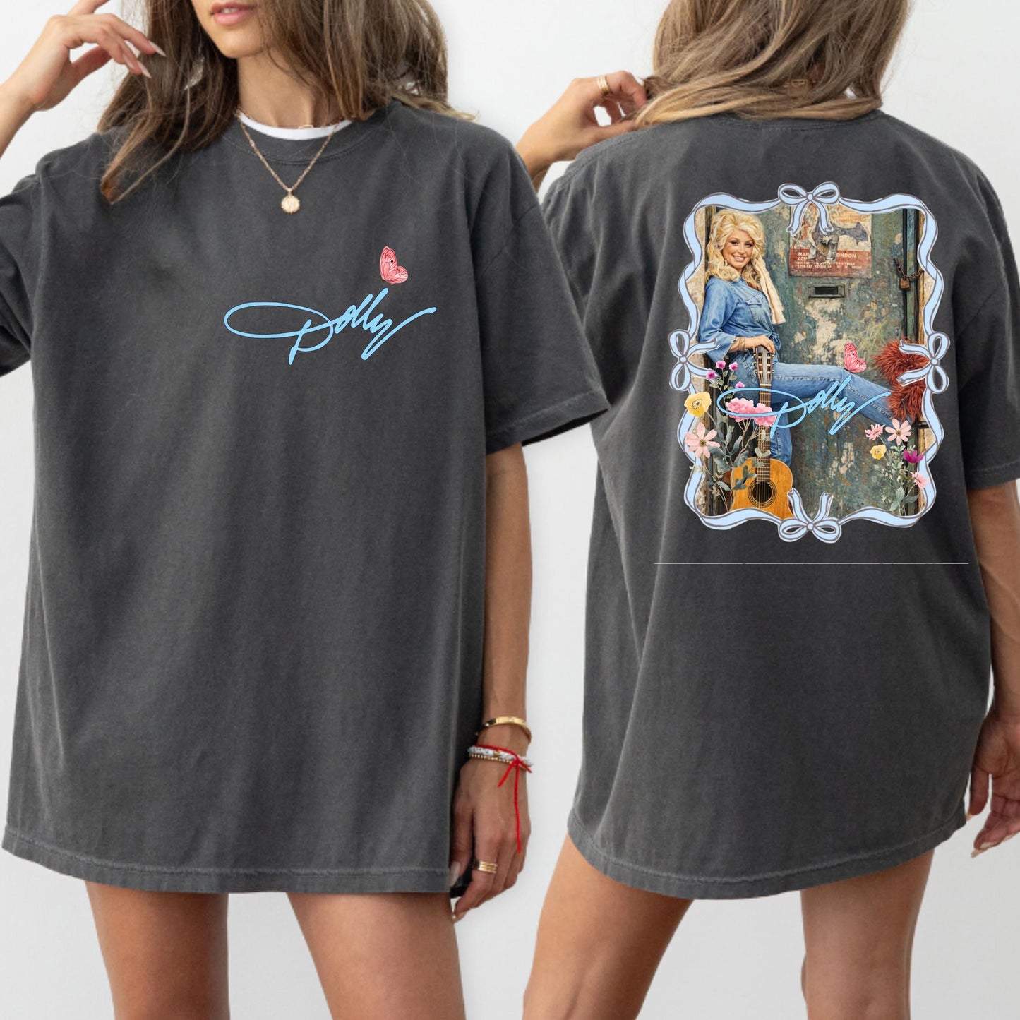 Dolly Parton Pocket & Back Bright Shirt, Country Music Graphic Tee, Dolly Parton Memorial Shirt 686074 WFD