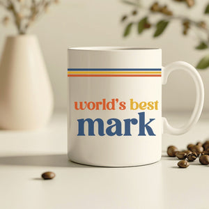 World's Best Dad | Custom Retro 70s Coffee Mug | Personalized Ceramic Mug | Custom Dad Gift 683881