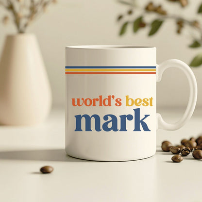 World's Best Dad | Custom Retro 70s Coffee Mug | Personalized Ceramic Mug | Custom Dad Gift 683881