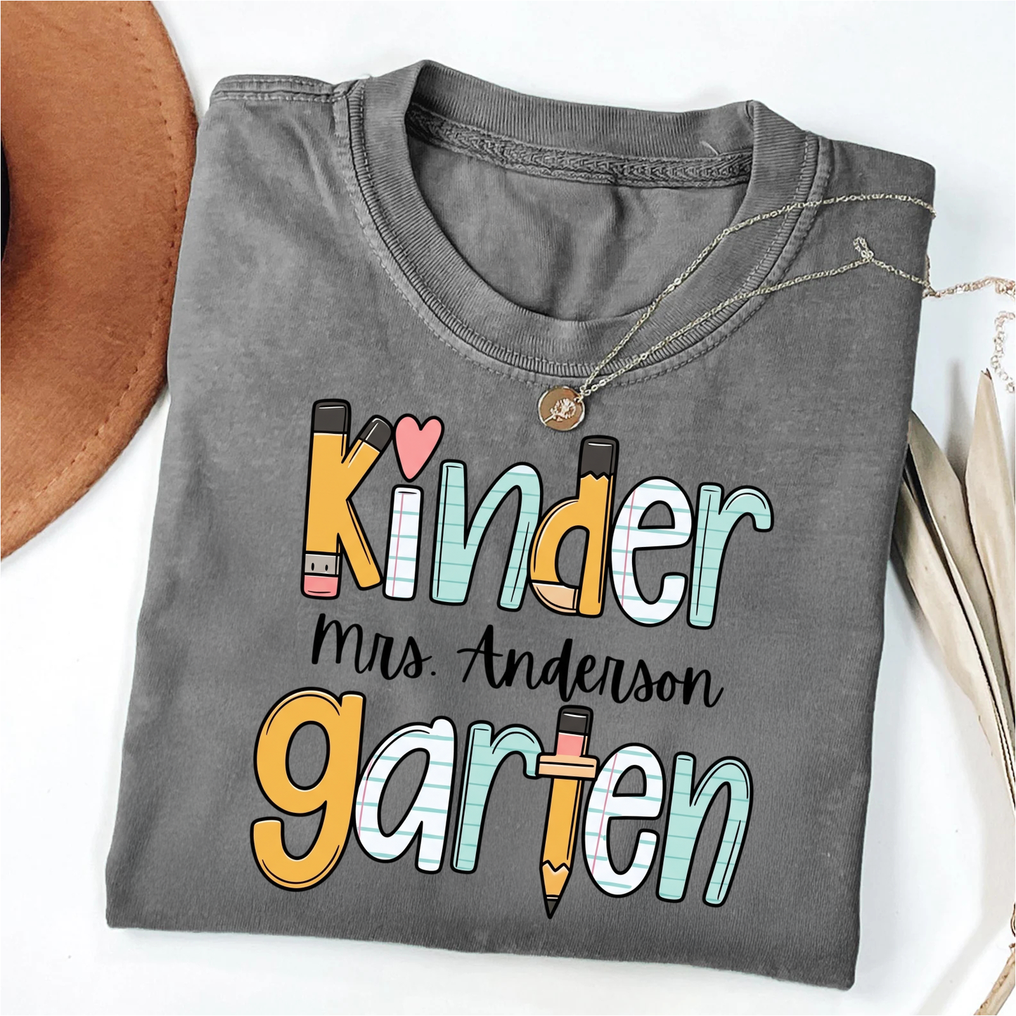Custom Teacher Name Comfort Colors Shirt, Personalized Kindergarten Tee, Back To School Gift 685490 WFD