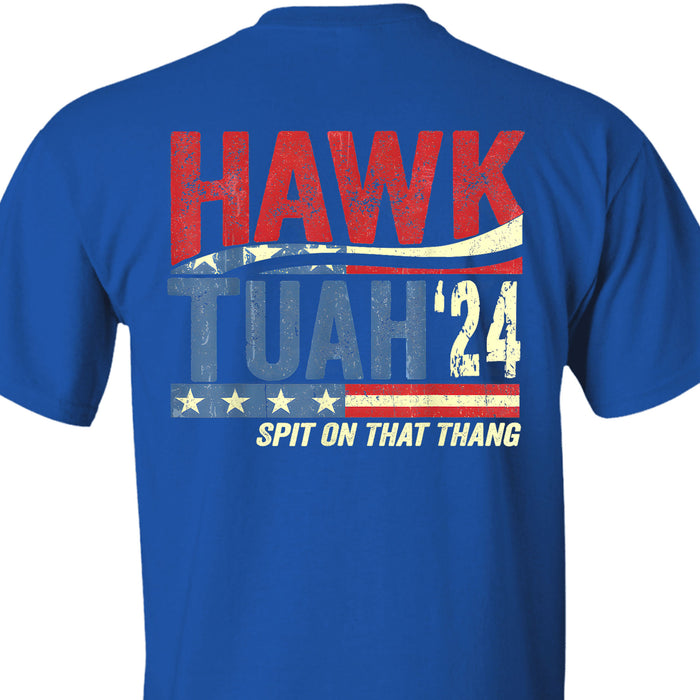 Hawk Tuah Spit On That Thang 2024 American Flag | Hawk Tuah Shirt | Election Tee | Political Dark Backside Shirt C1081 - GOP