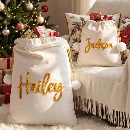 Personalized Santa Sack, Custom Name Christmas Gift Bag, Holiday Gift For Family 686719 WFD
