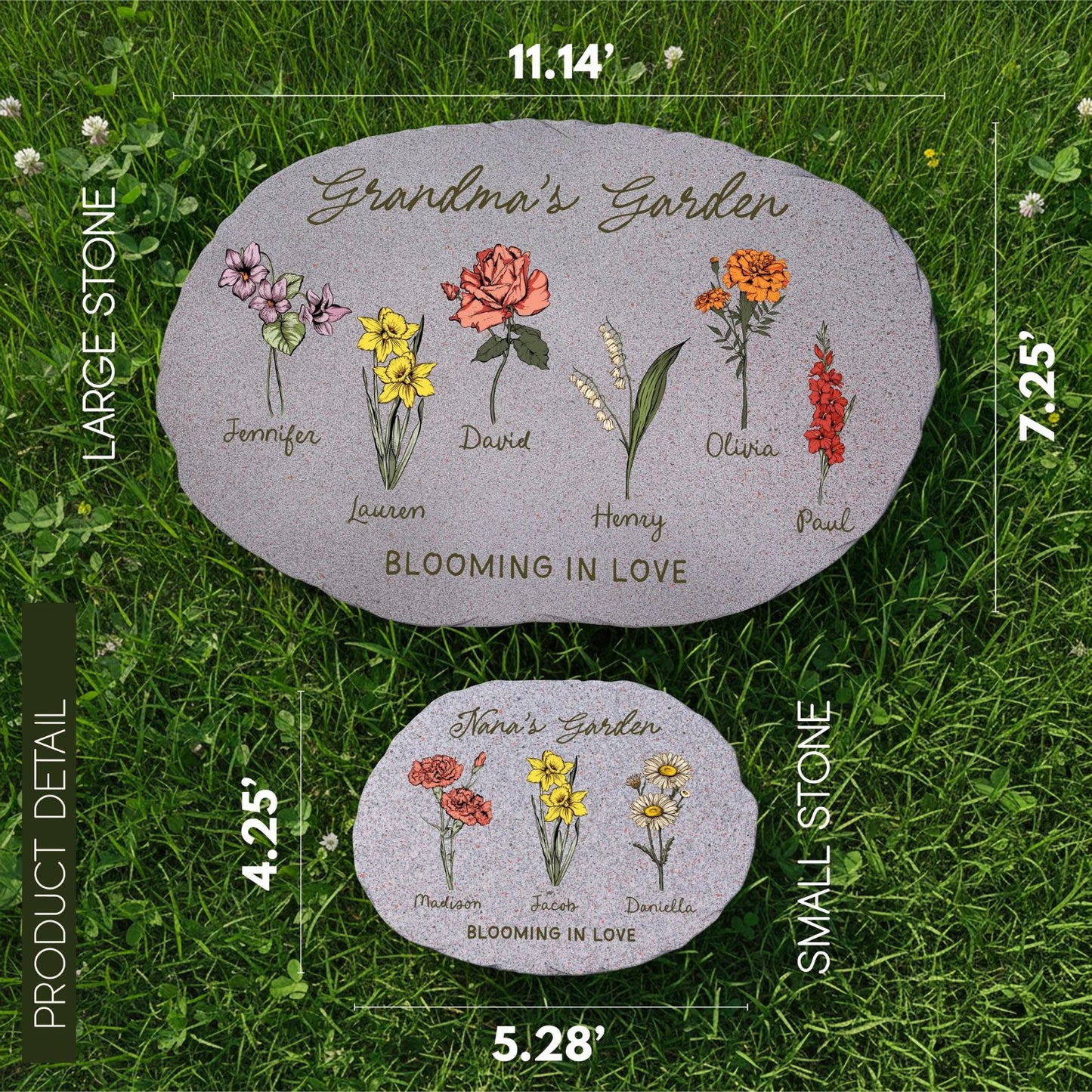 Grandma Garden Stone, Personalized Garden Stone, Custom Birth Flower, Mother's Day Gifts 684784