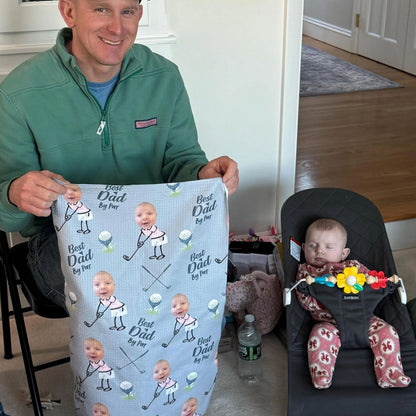 Golf Towel With Kids Photo, Personalized Golf Towel, Custom Photo Golf Towel, Father’s Day Golf Gift 685005
