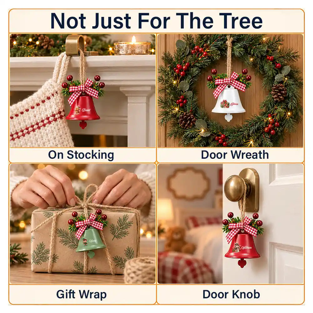 Personalized Christmas Bell Ornament, Custom Name Holiday Tree Decoration, Family Christmas Gift 686607