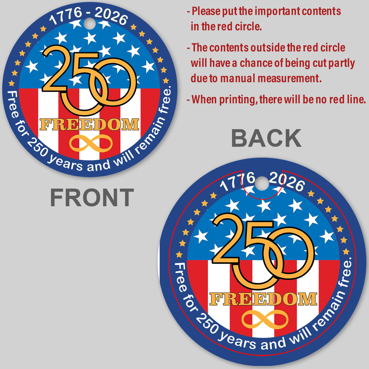 250 Years Of Freedom Ceramic Ornament, Happy 250th Birthday USA Ornament, America 250th Anniversary Ornament 682624