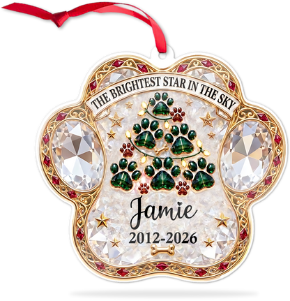 Personalized The Brightest Star In The Sky Acrylic Ornament, Custom Name Christmas Gift For Pet Lover 686728