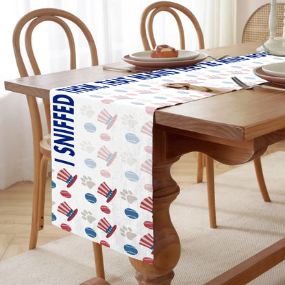 Personalized I Sniffed Them Table Runner | Custom Dog Photo | Patriotic 4th Of July Table Runner For Kitchen 682364