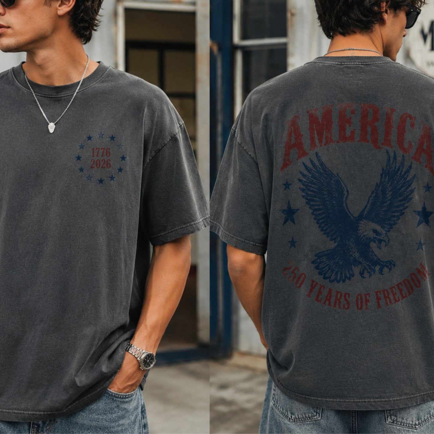 America 250 Years Of Freedom Pocket & Back Bright Shirt, Patriotic 4th Of July Gift 685314