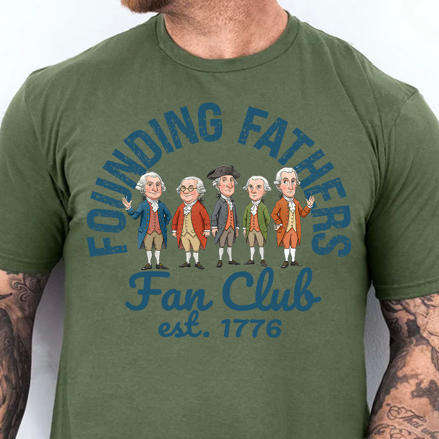 Founding Fathers Fan Club Dark Shirt | America 250th Anniversary Shirt, Patriotic Tee 684507