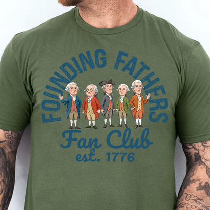 Founding Fathers Fan Club Dark Shirt | America 250th Anniversary Shirt, Patriotic Tee 684507
