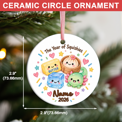 Personalized The Year Of Squishy Ceramic Ornament, Custom Name Dumpling Ornament, Christmas Keepsake Gift 686338