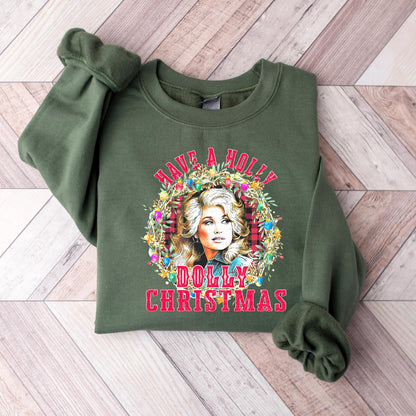 Have A Holly Dolly Christmas Bright Sweater | Dolly Parton Memorial Holiday Sweatshirt | Country Music Legend Tee 686087 WFD