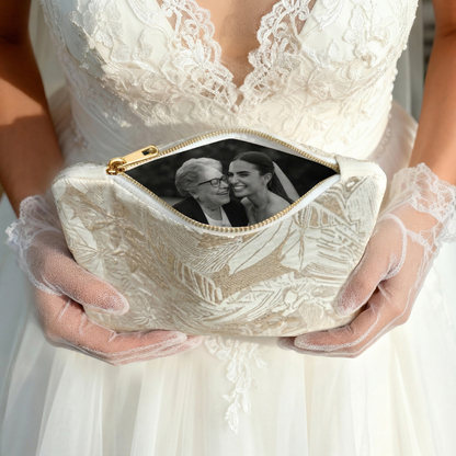 Custom Photo Wedding Clutch | Personalized Bridal Handbag | Handmade Memory Purse Gift For Wedding 684681