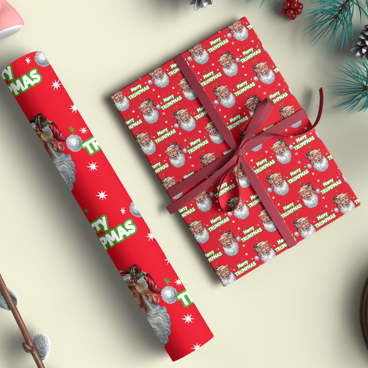 Personalized Merry Trumpmas Wrapping Paper, Funny Christmas Wrap 686224