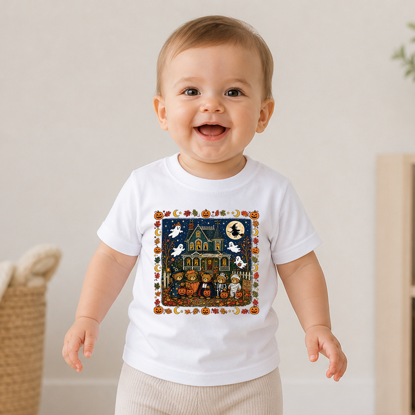 Vintage 90s Nostalgic Bears Halloween Graphic Kid Shirt, Retro Spooky Season Tee 685613