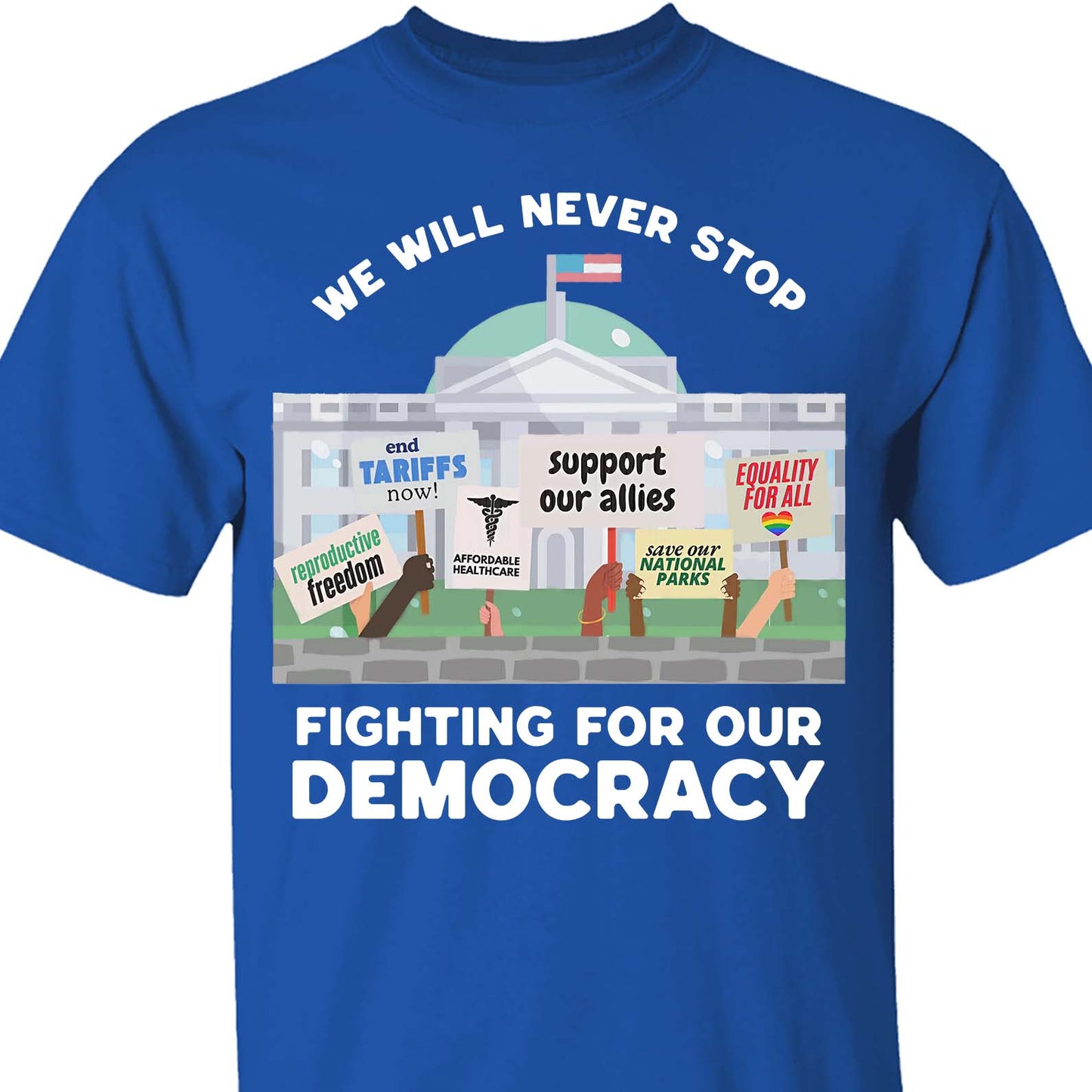 We Will Never Stop Fighting Shirt – 8647 Anti Trump And Resist MAGA Shirt, Political Activism Dark Shirt 682220