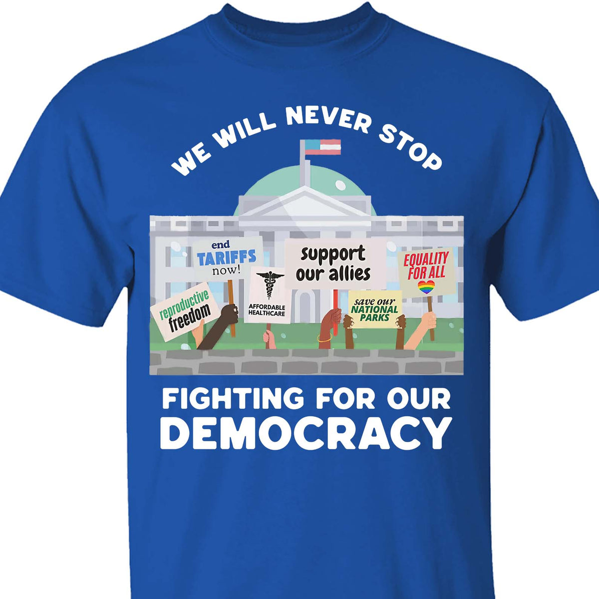 We Will Never Stop Fighting Shirt – 8647 Anti Trump And Resist MAGA Shirt, Political Activism Dark Shirt 682220