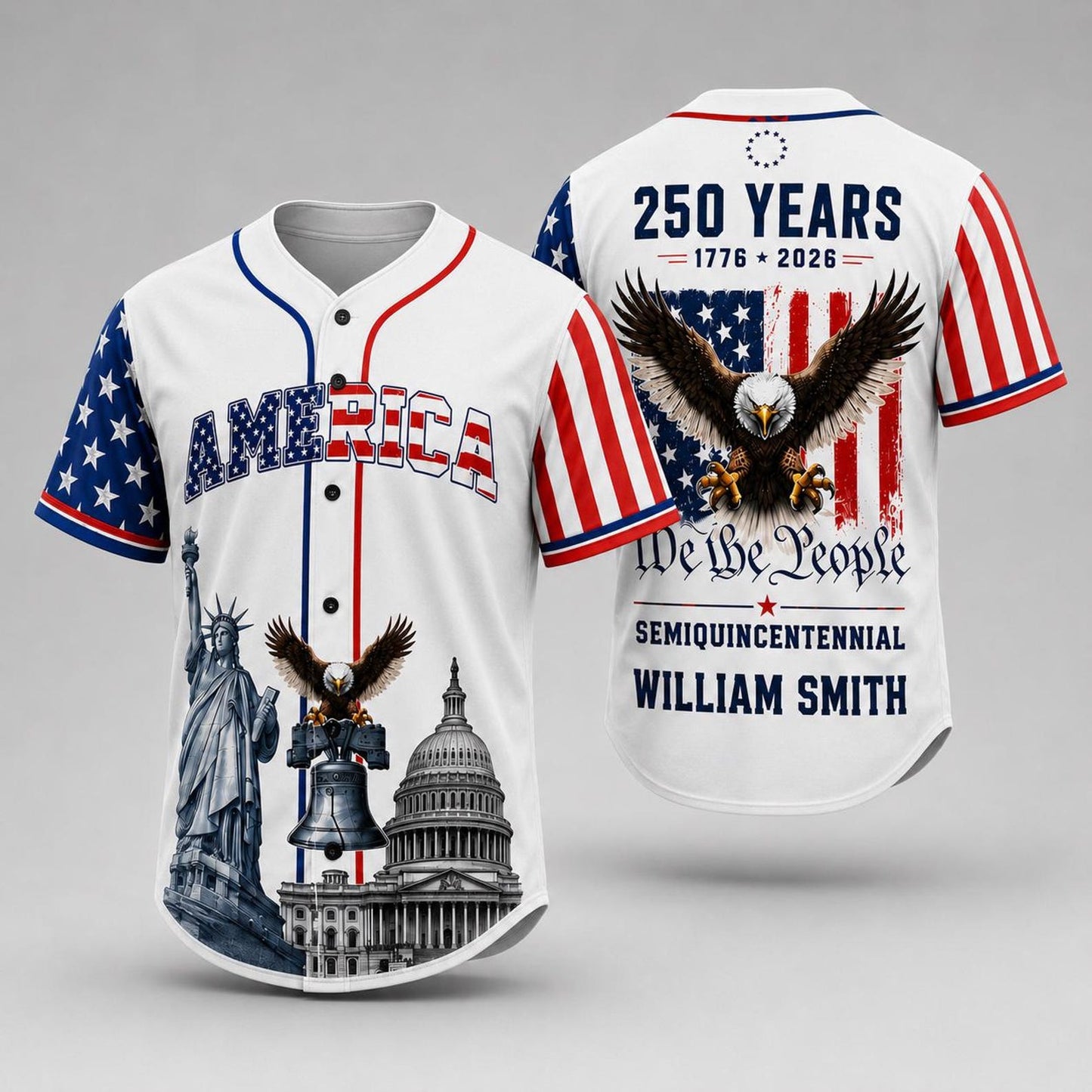 Personalized USA 250th Anniversary Baseball Jersey, 1776-2026 We The People Jersey, Patriotic 4th Of July Shirt 685247