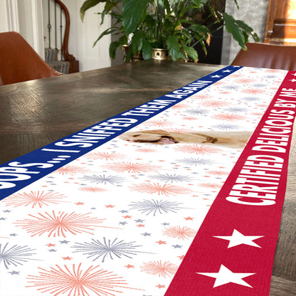 Personalized Oops We Sniffed Them Again Table Runner | Custom Dog Photo | Patriotic 4th Of July Table Runner For Kitchen 682365
