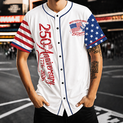 Personalized USA 250th Anniversary Baseball Jersey, Patriotic 4th Of July Tee, 1776-2026 Semiquincentennial Gift 685307