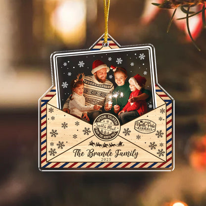Custom Family Photo Acrylic Ornament, Personalized Christmas Envelope Ornament, Holiday Keepsake Gift 686439 WFD