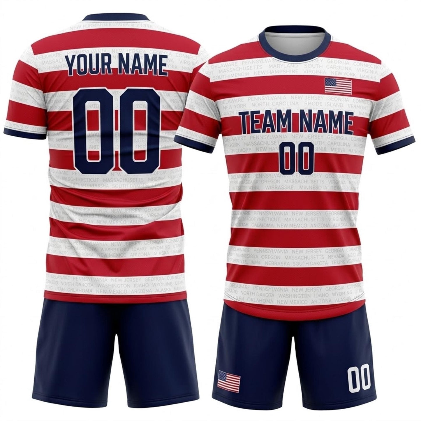 Personalized USA 2026 Soccer Jersey Set, Custom Name And Number America Shirt, Patriotic Soccer Uniform Kit 685387