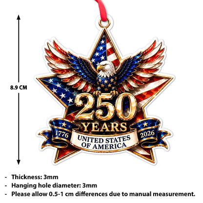 250th Anniversary USA Acrylic Ornament | Patriotic 1776-2026 Eagle Ornament | American Independence Keepsake 685771