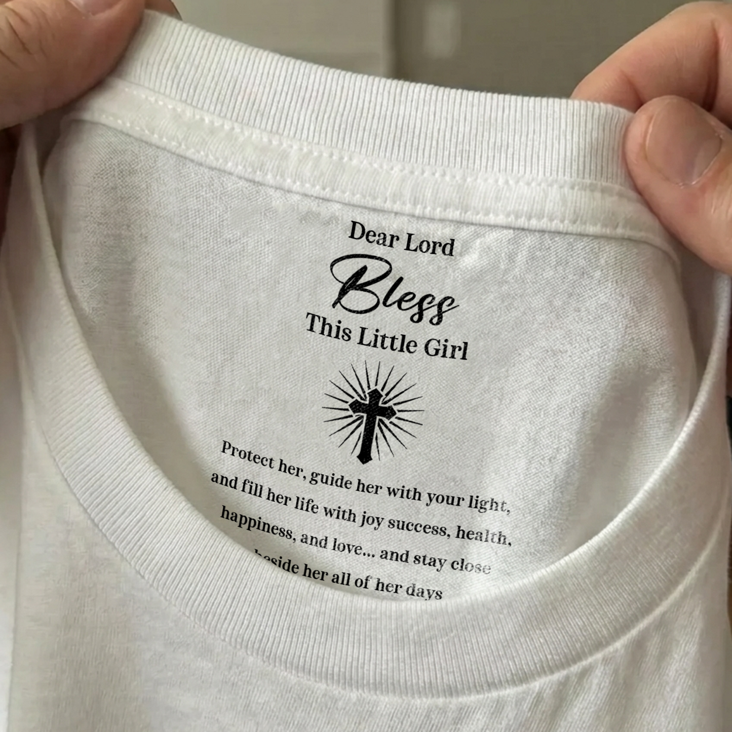 Custom Inside Neck Print Christian Shirt, Personalized Faith Gift For Family, Hidden Message Shirt 684672