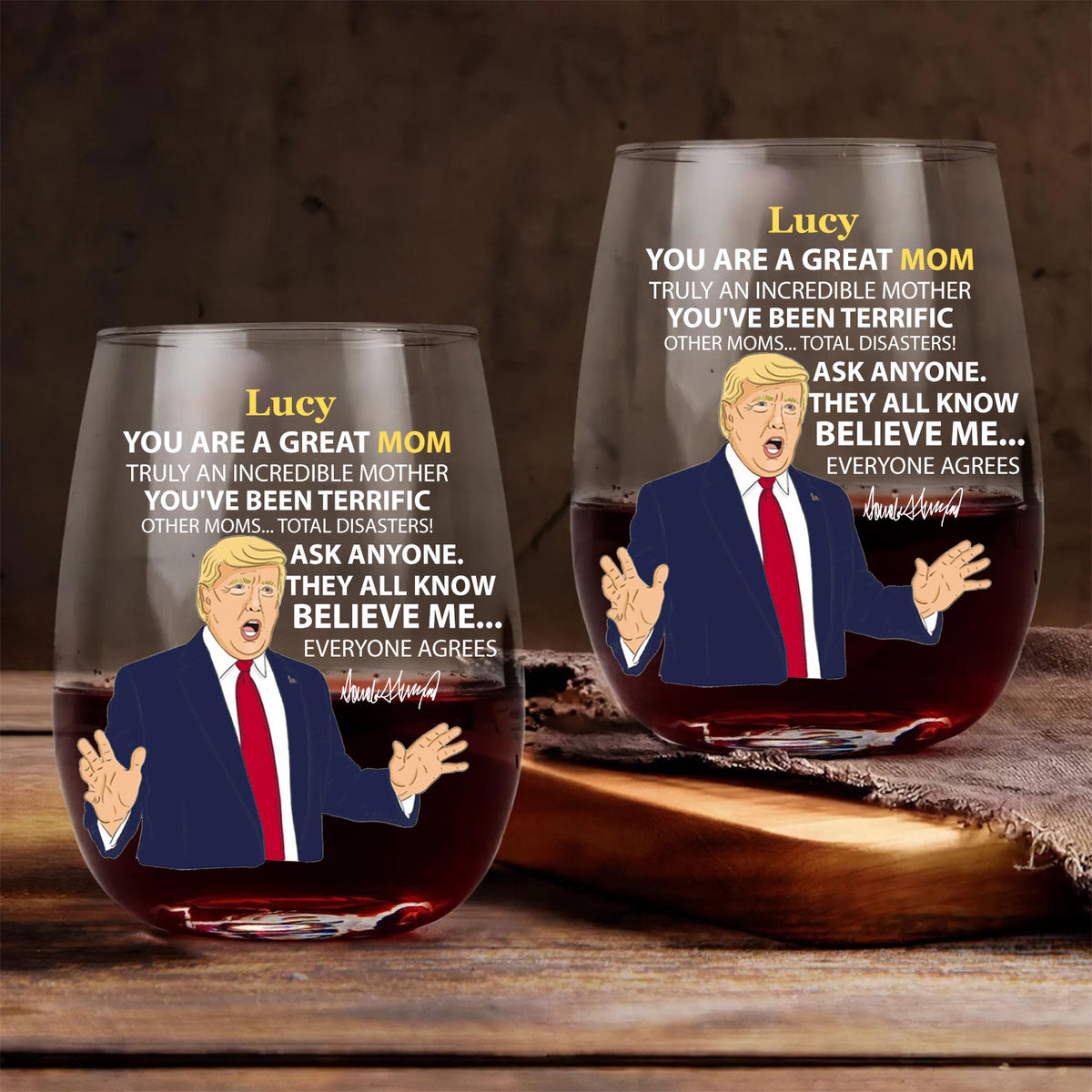 You Are Great Wine Glass | Personalized Title and Name Wine Glass | Family Wine Glass Gift | Gift For Mom | Gift For Wife 682697 - GOP