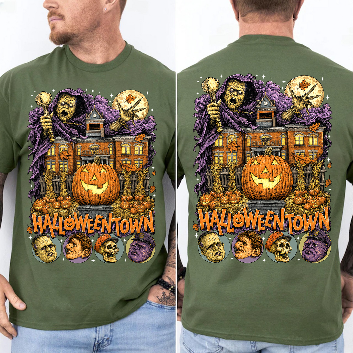 Personalized Halloweentown Front And Back Dark Shirt, Halloween Unisex Graphic T-Shirt 685626