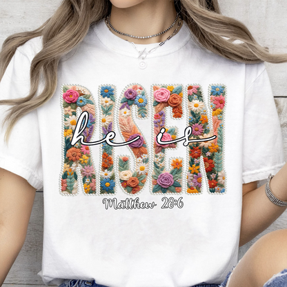 Floral Spring Pearl He Is Risen Bright Shirt | Easter Day T-Shirt 684439