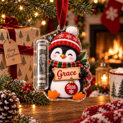 Personalized Christmas Acrylic Money Holder Ornament, Custom Christmas Tree Keepsake 686510 WFD