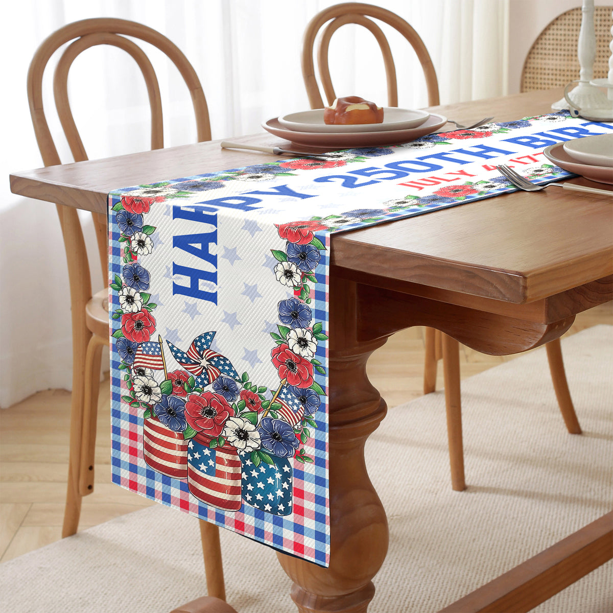250 Year Anniversary Table Runner | Commemorating America’s 250th Anniversary 1776–2026 | USA Independence Home Decor 683625