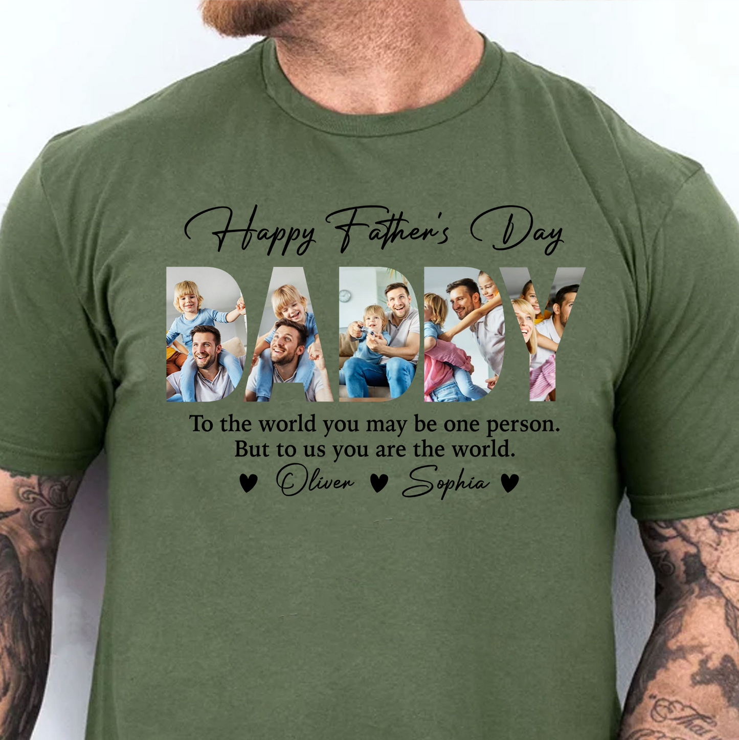 Custom Photo Happy Father's Day Bright Shirt, Personalized Family Tee, Gift For Dad 685084