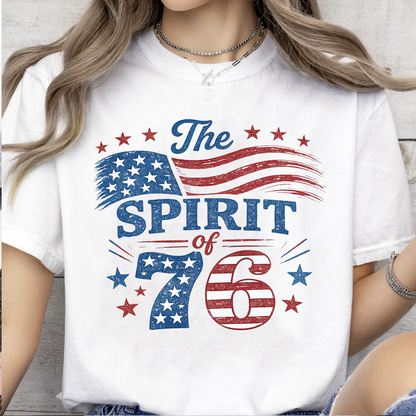 Vintage The Spirit Of 76 - USA 250th Anniversary Bright Shirt, Patriotic 4th Of July T-Shirt, America Flag Tee 685157