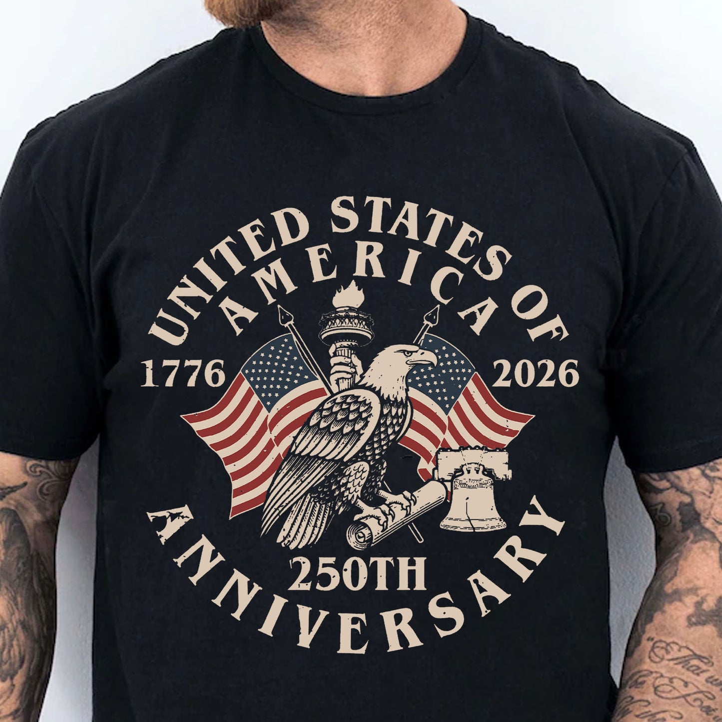 USA 250 Years Anniversary Shirt | Vintage USA Flag Tee | 4th Of July 1776-2026 T-Shirt 684326