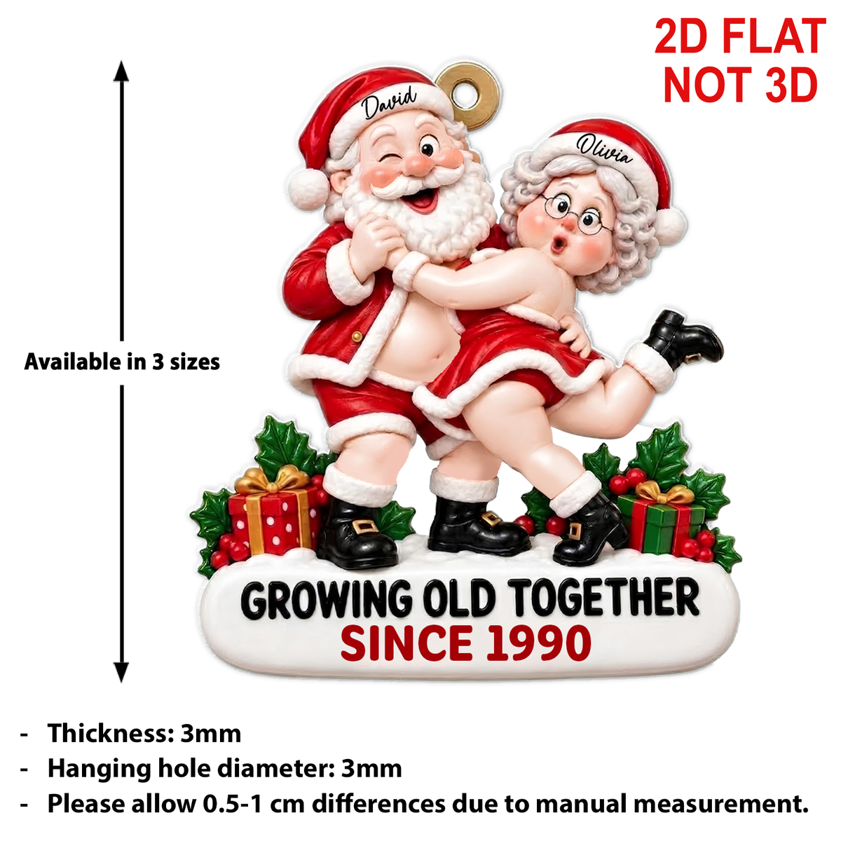 Personalized Growing Old Together Acrylic Ornament, Funny Christmas Gift For Couple 686514