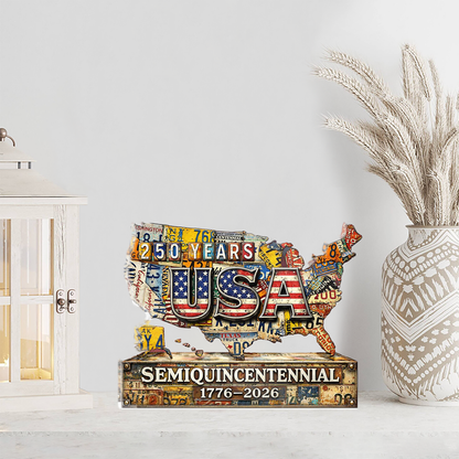 USA 250 Years Anniversary Acrylic Block Plaque | Independence Day Patriotic Acrylic Block 684640