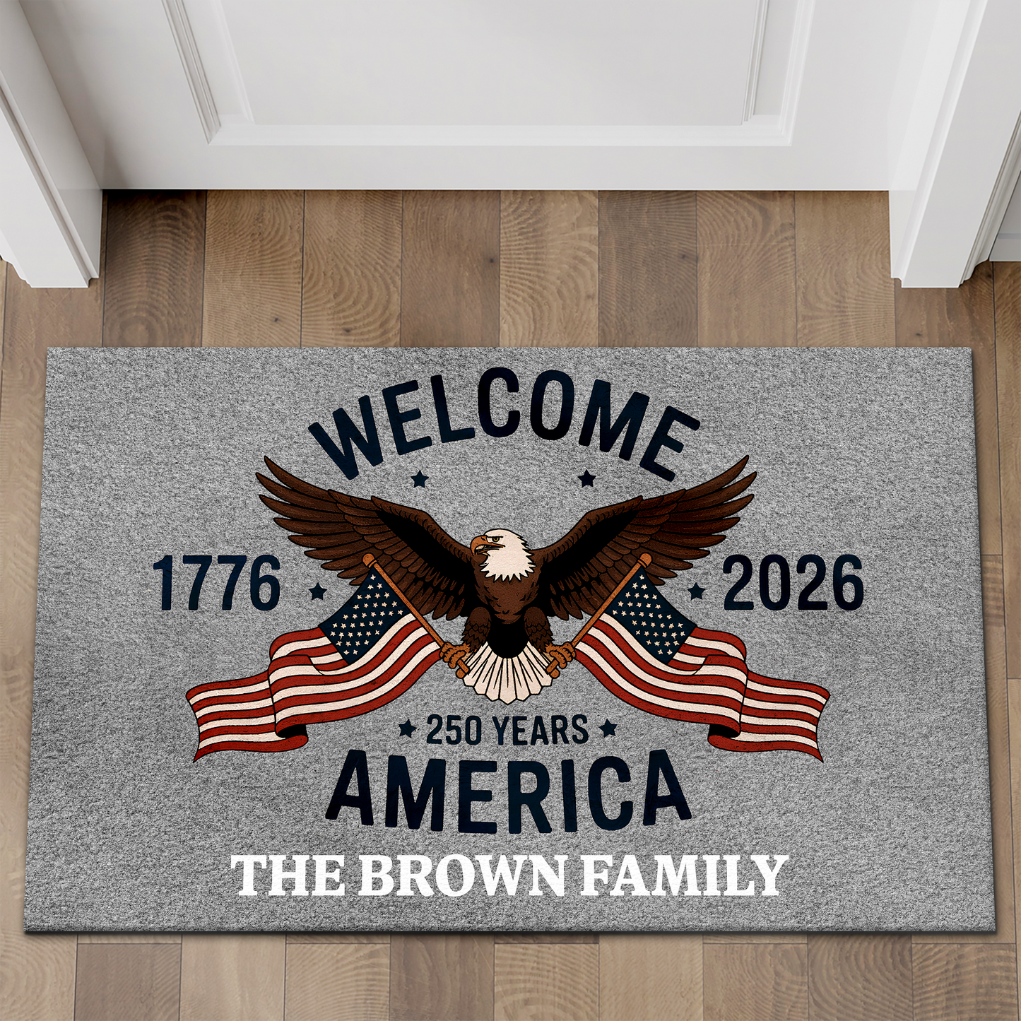 America 250 Years Anniversary Doormat | Patriotic 1776–2026 Semiquincentennial Eagle House Decor 684661