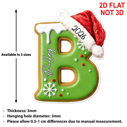 Personalized Gingerbread Letter Acrylic Ornament, Custom Christmas Gift For Family 685988