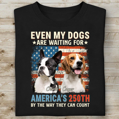 Personalized America 250th Anniversary Dark Shirt | Custom Dog Cat Photo Shirt, Patriotic Tee 684498