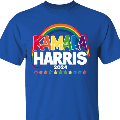 Rainbow Kamala Harris Shirt | Kamala Harris 2024 Shirt | Democrat Shirt Dark T1450 - KH2