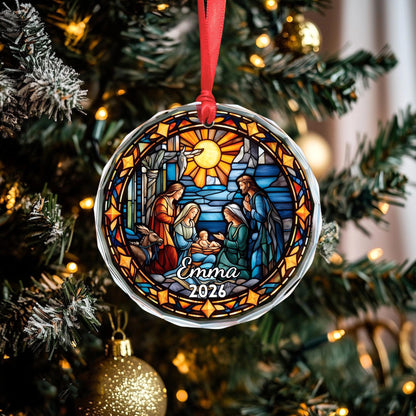 Personalized Christmas Glass Ornament, Custom Name Holiday Keepsake, Family Christmas Gift 686447 WFD