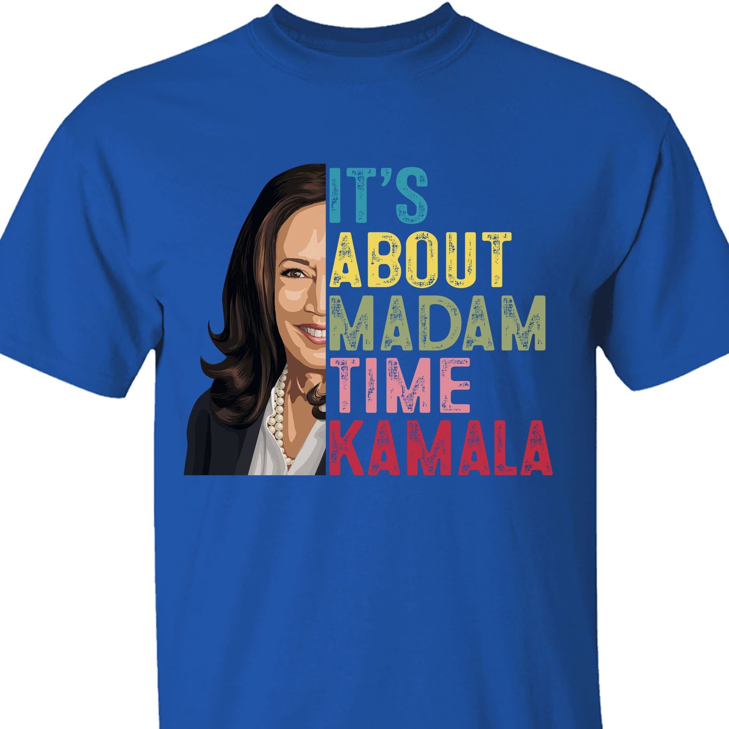Kamala Harris President 2024 Shirt, It's About Madam Time Kamala Shirt, Vintage Democrats Kamala Shirt, Kamala Harris 2024 Shirt, Democrat Shirt Dark T1372 - KH2