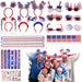 4Th of July Accessories 82Pcs Party Supplies Glasses Headbands Necklaces Bracelets USA Flags Temporary Tattoos Patriotic Party Favors for Independence Day