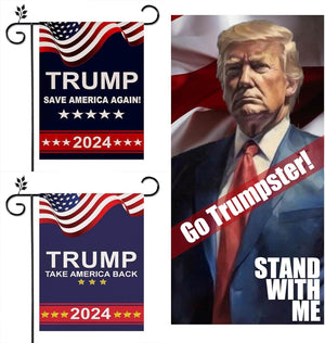 2 Garden Flags，Trump 2024 Garden Flags for Outside,Support Trump 2024 Flag,Save America Again Flags Outdoor Flags Independence Day Flag Garden Flag 12 * 18 Inch Double Sided Flag