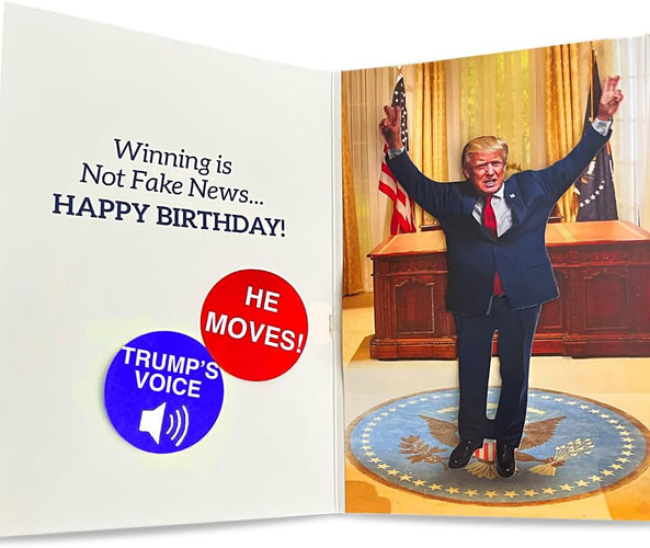 Talking & Dancing Trump Birthday Card – Trump Dances When Card Is Opened - Trump’S Real Voice - Donald Trump Gifts for Men - Trump 2024 - Trump Stuff - Funny Birthday Card, Happy Birthday Card for Him